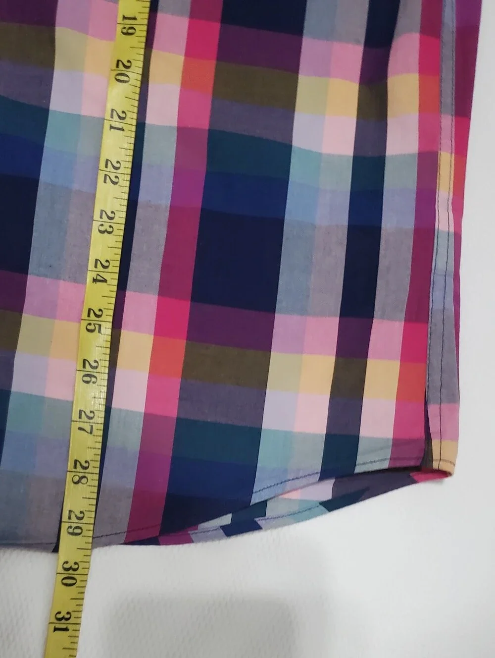 J. Crew Flex Short Sleeve Button Down Slim Fit Shirt Plaid Mens XL